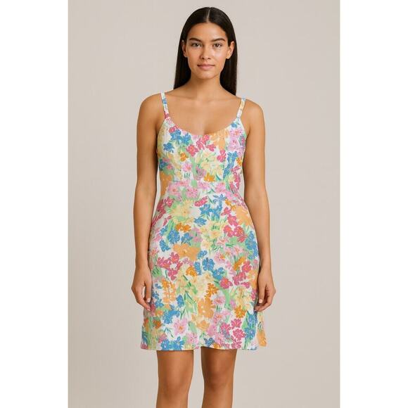 Old Navy Floral Sundress XL Sleeveless Strappy Summer Dress linen blend - Picture 1 of 11